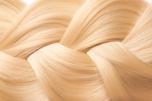 Piękne Plecione Blond Włosy Zbliżenie — Zdjęcie stockowe
