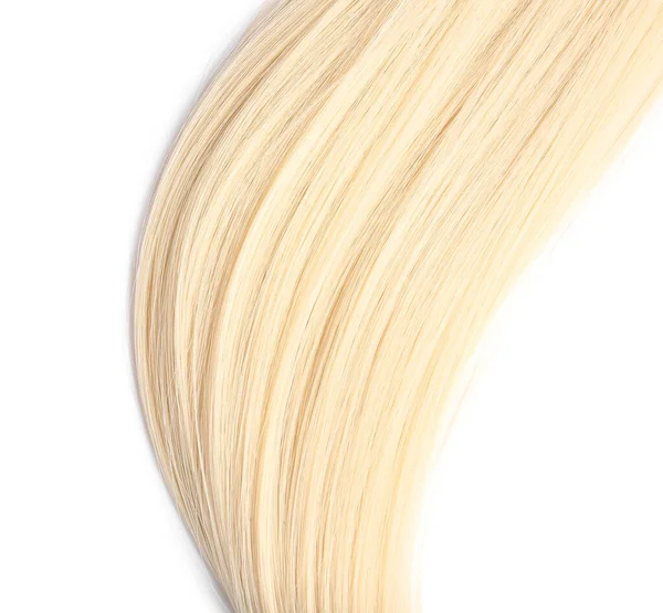 Beautiful Long Blonde Hair White Background — Stock Photo, Image