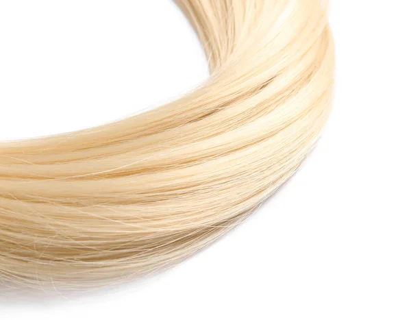 Piękne Długie Blond Włosy Białym Tle — Zdjęcie stockowe