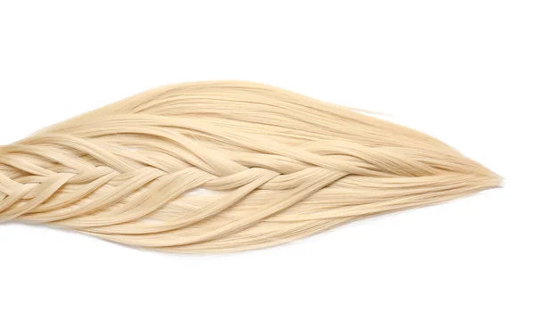 Красивые Длинные Светлые Волосы Белом Фоне — стоковое фото
