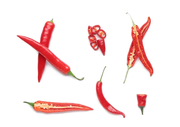 Hot Chili Pepper White Background — Stock Photo, Image