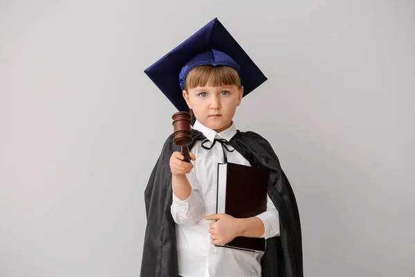 Portrait Little Judge Grey Background — Stock Photo, Image