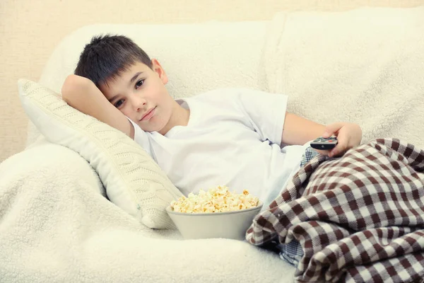 Boy Watching Home — Stock Photo, Image