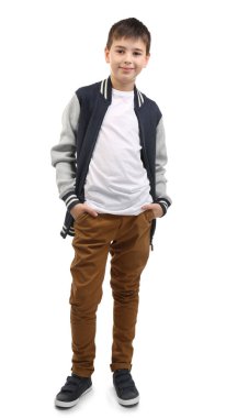 Sevimli küçük çocuk, beyaz tenli.