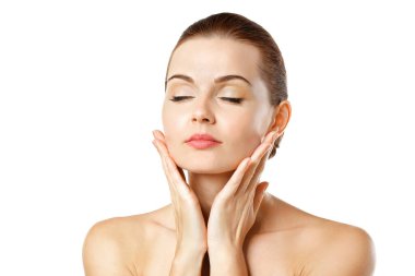 Beyaz tenli güzel bir kızın portresi. Spa konsepti