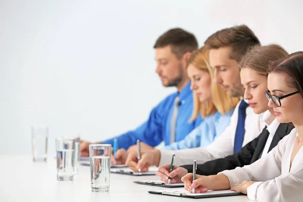 Human Resources Team Sitting Row Table Office — Stock Photo, Image