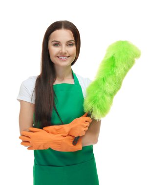 Tozlu güzel bir kadın, beyaz tenli.