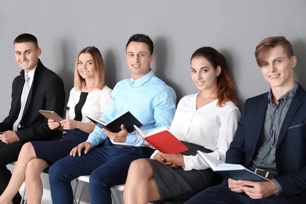 Group People Waiting Job Interview Chairs — Stock Photo, Image