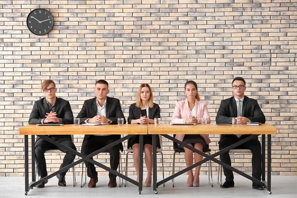 Group People Waiting Job Interview Table — Stock Photo, Image