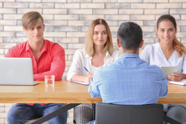 Human Resources Commission Interviewing Man Table — Stock Photo, Image