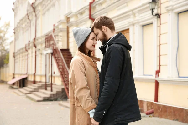 Trendy Hipster Couple Together Outdoors — Stock Photo, Image