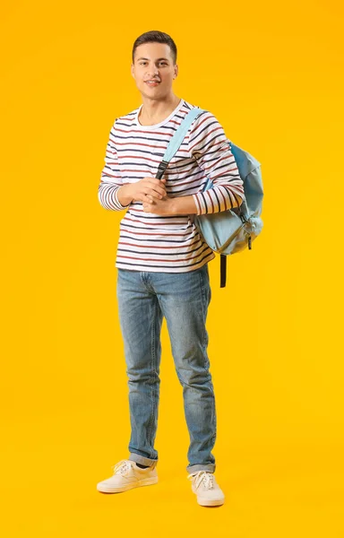 Portrait Male Student Color Background — Stock Photo, Image
