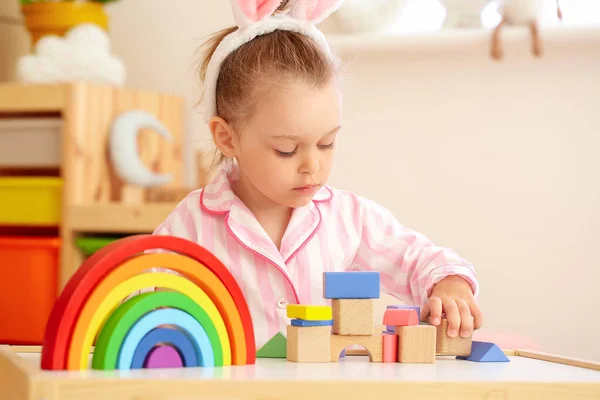 Little Girl Playing Home — Stock Photo, Image