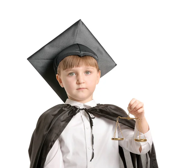 Portrait Little Judge White Background — Stock Photo, Image