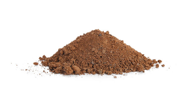 Heap of soil on white background