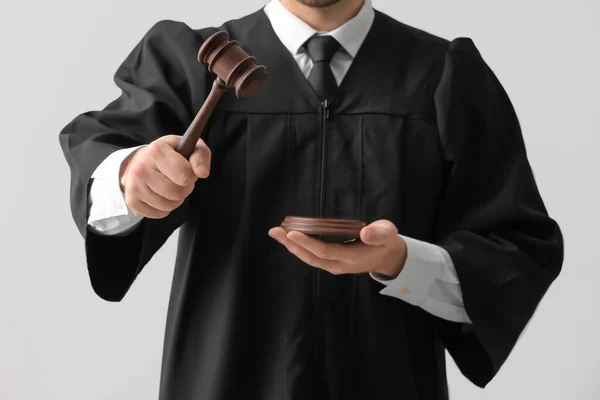 Male Judge Light Background Closeup — Stock Photo, Image