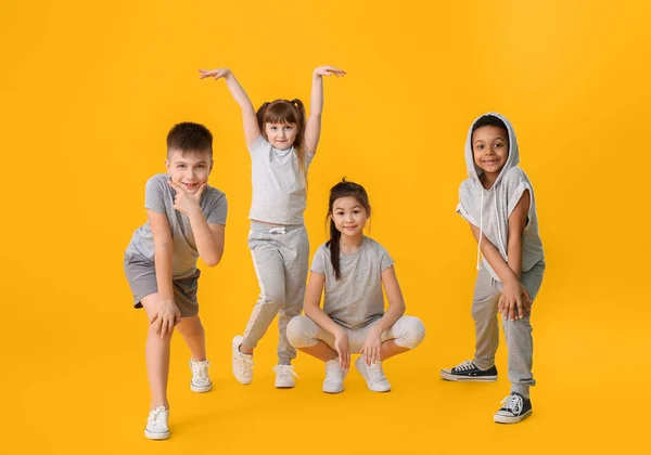 Leuke Kleine Dansers Kleur Achtergrond — Stockfoto