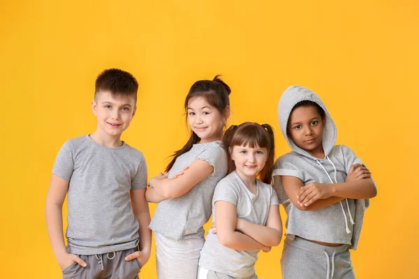 Cute Little Dancers Color Background — Stock Photo, Image