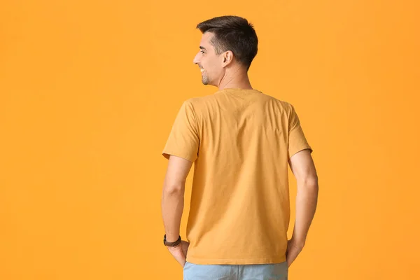 Man Stylish Shirt Color Background — Stock Photo, Image