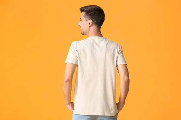 Man Stylish Shirt Color Background — Stock Photo, Image