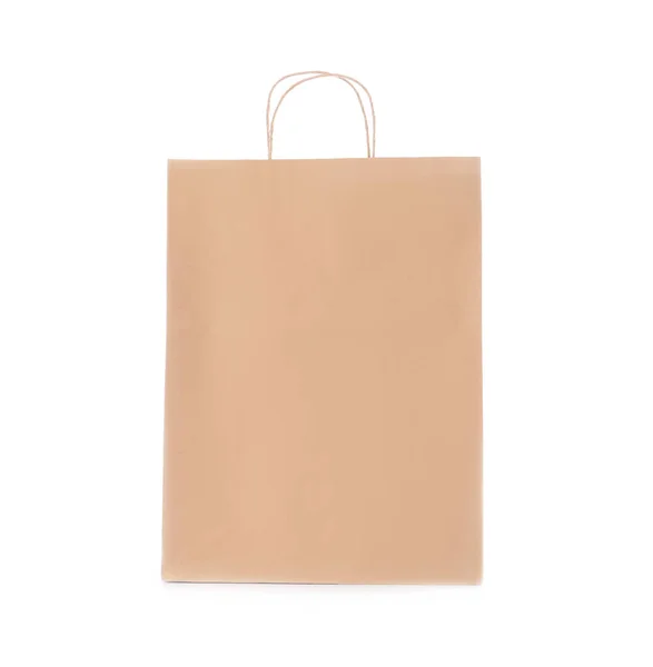 Sac Provisions Papier Sur Fond Blanc — Photo