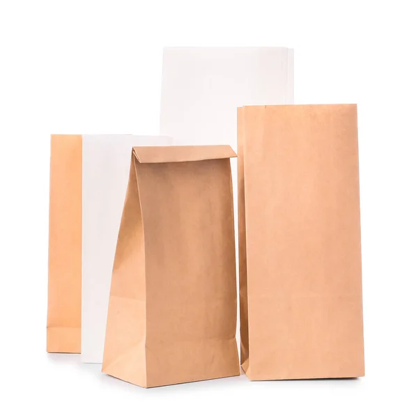 Paper Bags White Background — Stock Photo, Image