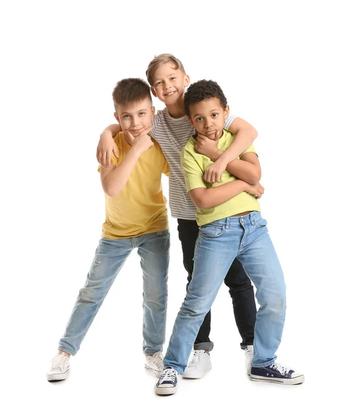 Leuke Kleine Danseressen Witte Achtergrond — Stockfoto