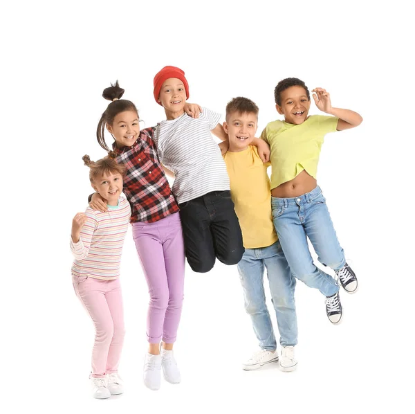 Lindos Bailarines Sobre Fondo Blanco — Foto de Stock