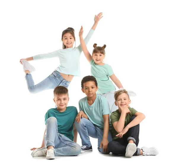 Lindos Bailarines Sobre Fondo Blanco — Foto de Stock