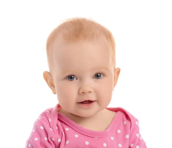 Nettes Kleines Baby Auf Weißem Hintergrund — Stockfoto