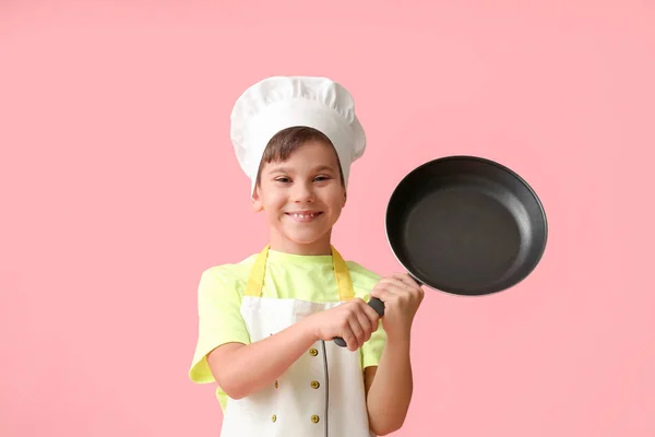 Portrait Little Chef Color Background — Stock Photo, Image