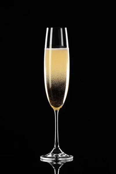 Glass Champagne Dark Background — Stock Photo, Image