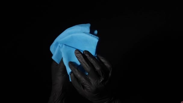 Medical Worker Protective Masks Dark Background — Stock Video