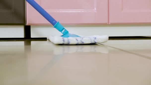 Mopping Floor Home Closeup — Stock Video