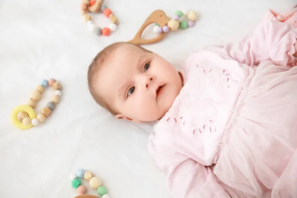 Cute Little Baby Lying Crib — Stock Photo, Image