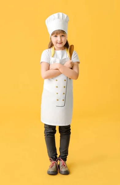 Cute Little Chef Color Background — Stock Photo, Image