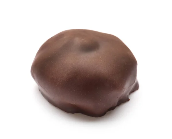 Ízletes Csokoládé Cukorka Fehér Háttér — Stock Fotó