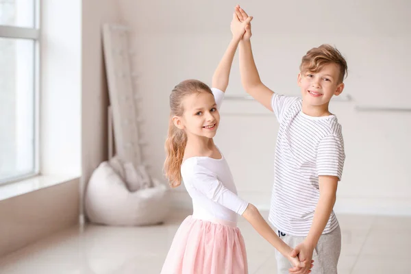 Cute Little Children Dancing Studio — Stock Photo, Image