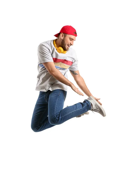 Guapo Bailarín Sobre Fondo Blanco — Foto de Stock