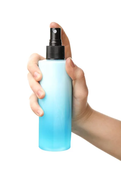 Female Hand Hair Spray White Background — Stock Photo, Image