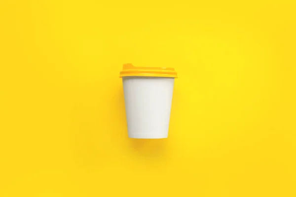 Takeaway Coffee Cup Color Background — Stock Photo, Image