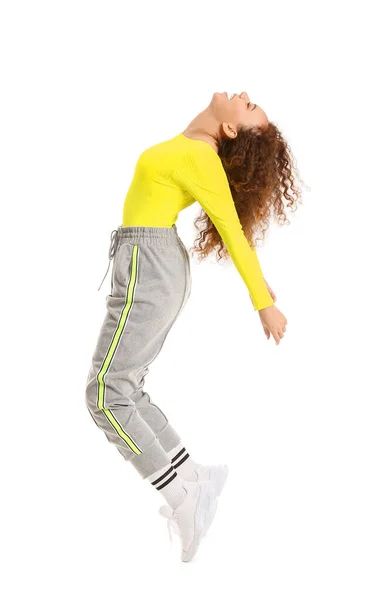 African American Hip Hop Dancer White Background — Stock Photo, Image