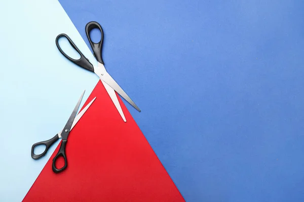 Scissors Paper Color Background — Stock Photo, Image