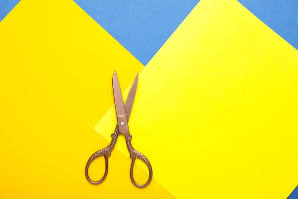 Scissors Paper Color Background — Stock Photo, Image