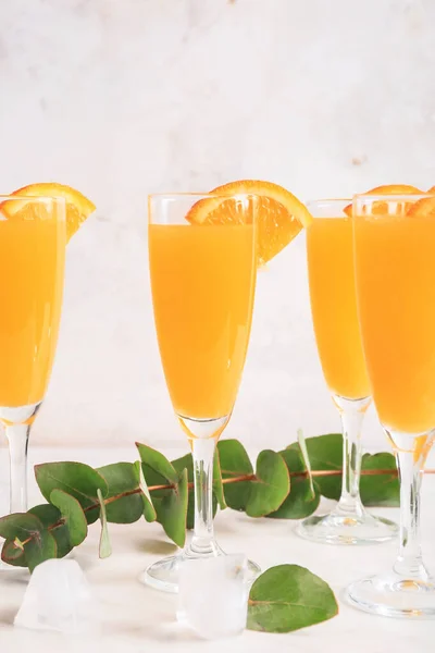 Glasses Tasty Mimosa Cocktail Table — Stock Photo, Image