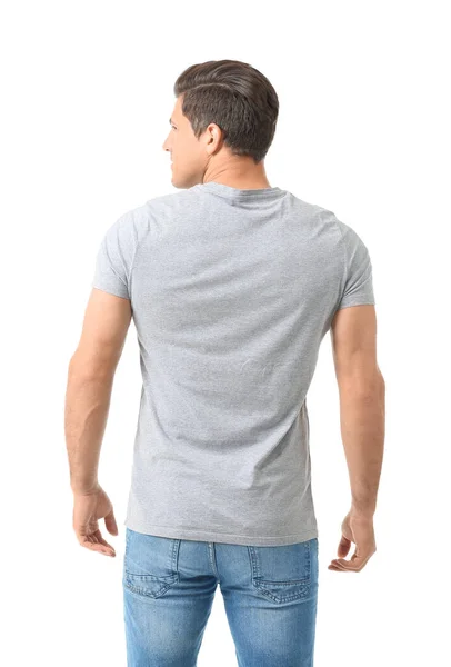 Homme Shirt Élégant Sur Fond Blanc — Photo
