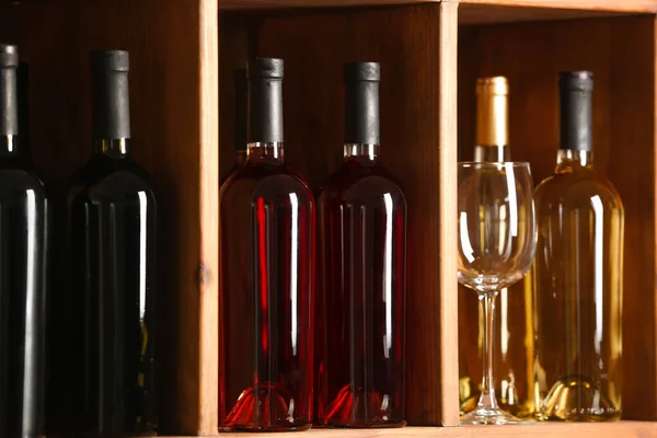 Bottles Wine Glass Cellar — Stock Photo, Image