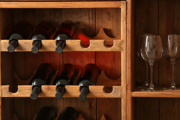 Bottles Wine Glasses Cellar — Stock Photo, Image