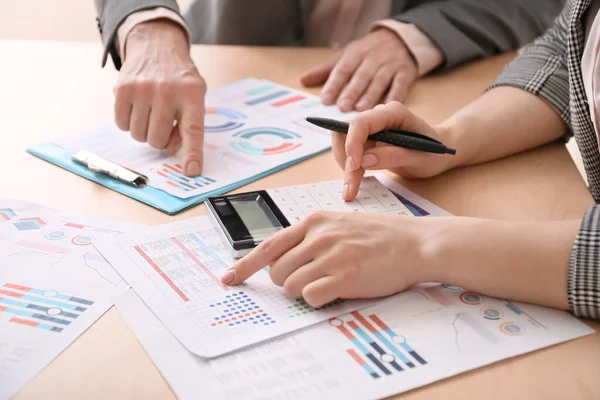 Accountants Working Office Closeup — Stock Photo, Image