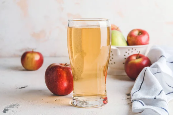 Glass Apple Cider Table — Stock Photo, Image